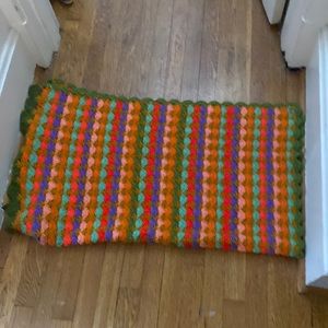 Vintage hand made crochet blanket throw